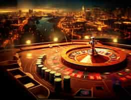 Free photo view of roulette game at a casino