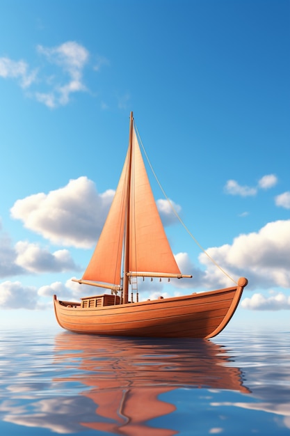 View of sail boat on water