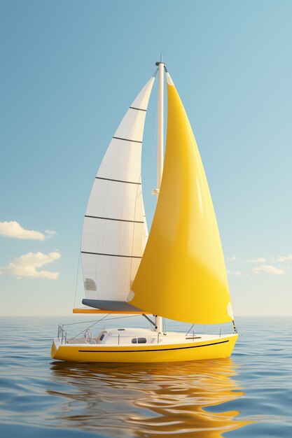 View of sail boat on water