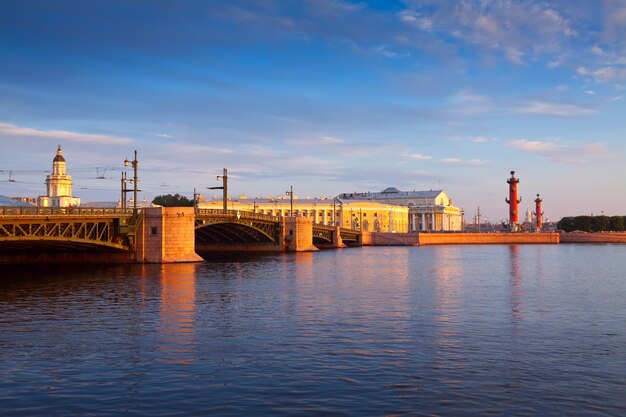サンクトペテルブルクの眺め。宮殿橋