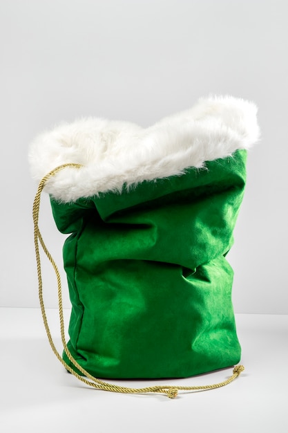 Free photo view of santa claus bag with gifts