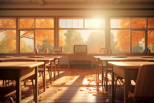 View of school classroom