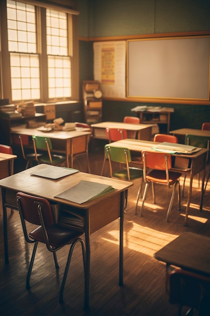 View of school classroom