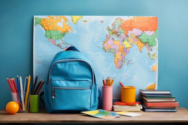 Free photo view of school desk