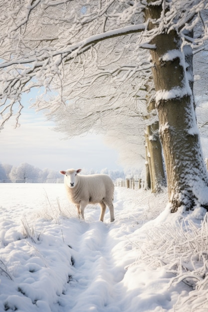 Foto gratuita veduta di pecore che pascolano all'aperto in natura