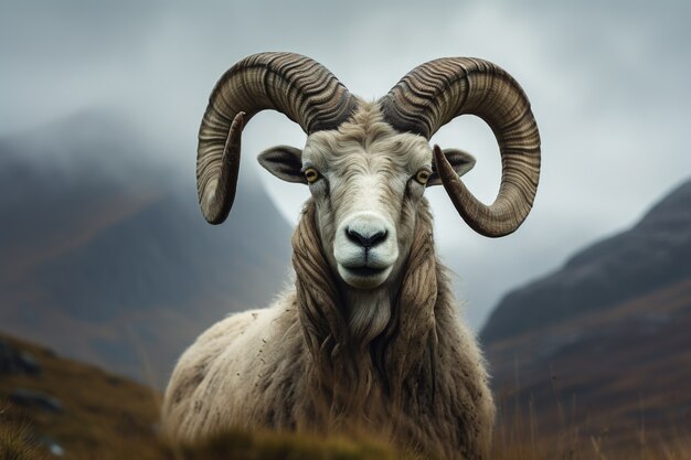 View of sheep outdoors in nature