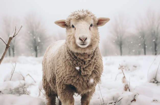 View of sheep outdoors in nature