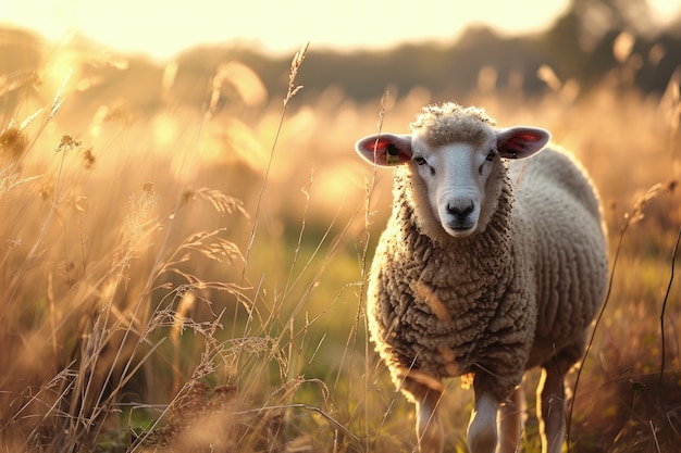 Вид на овец на открытом воздухе