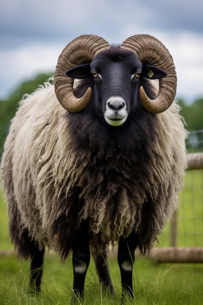 Free photo view of sheep outdoors in nature