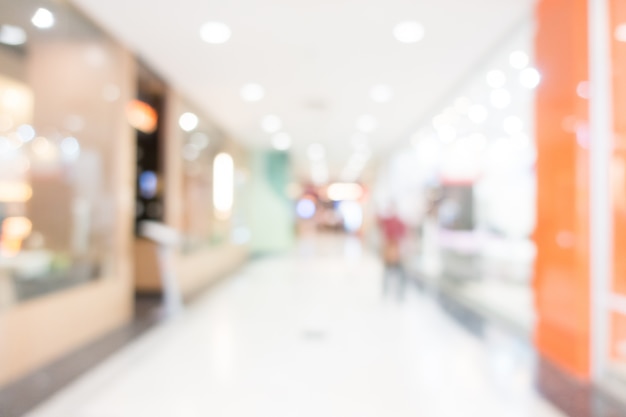 View of shopping mall with blurred aisle