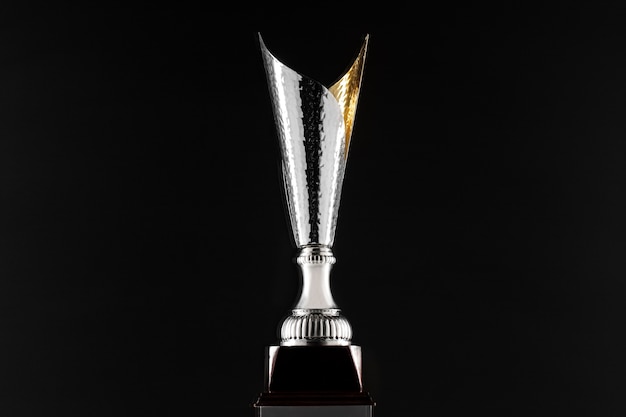 Free photo view of silver cup trophy