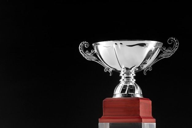 View of silver cup trophy