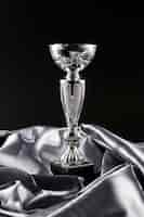 Free photo view of silver cup trophy