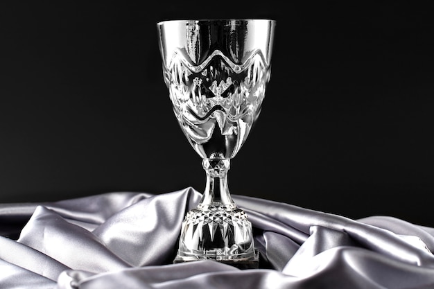 Free photo view of silver cup trophy