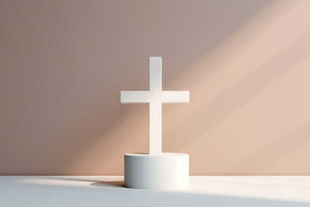 Foto gratuita vista di una semplice croce religiosa 3d