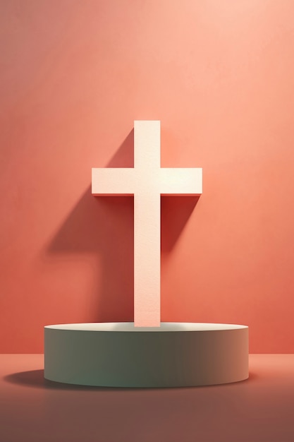 View of simple 3d religious cross