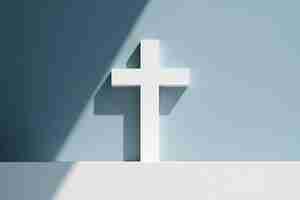 Free photo view of simple 3d religious cross