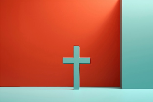 Free photo view of simple 3d religious cross