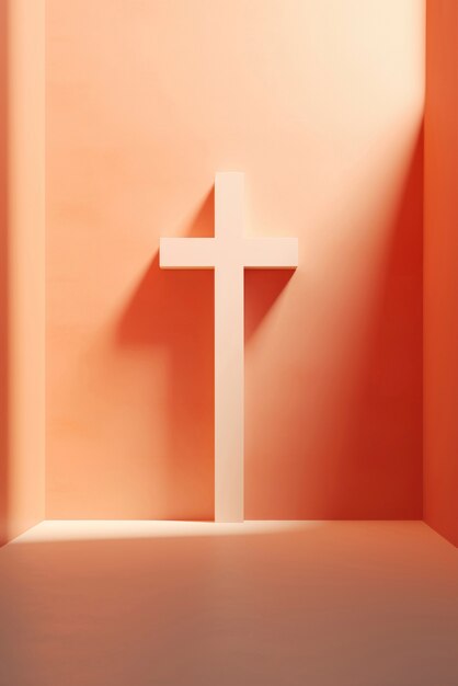シンプルな3D宗教の十字架の眺め