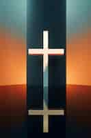 Free photo view of simple 3d religious cross