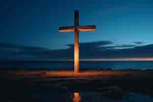 Free photo view of simple 3d religious cross