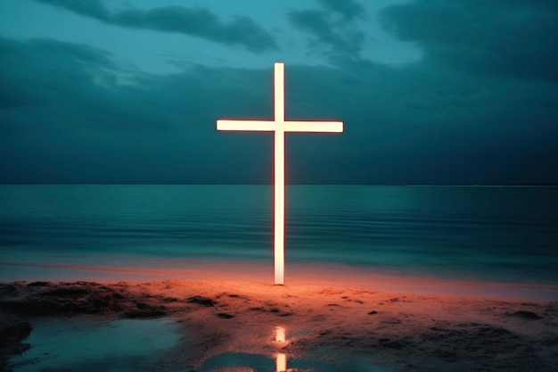 Free photo view of simple 3d religious cross