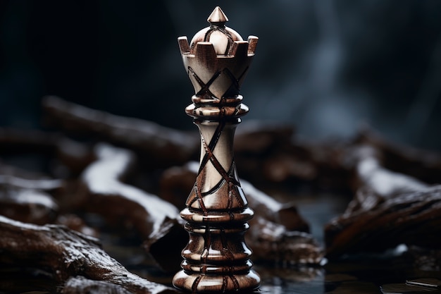 Free photo view of a singular chess piece