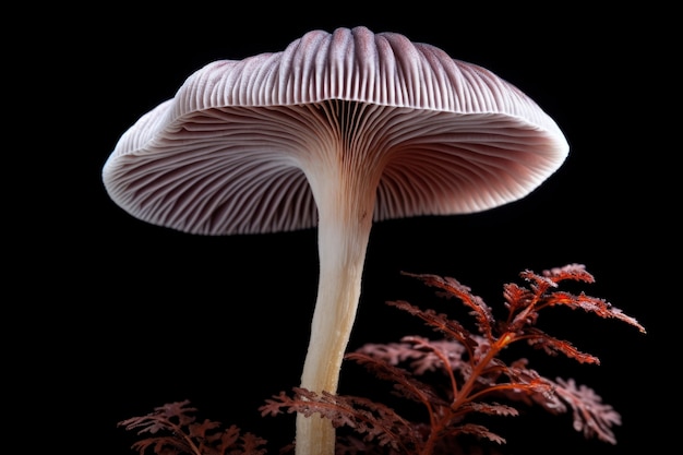 View of singular mushroom