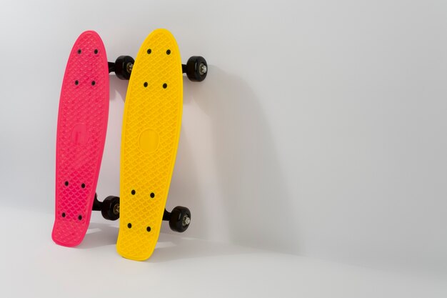 Free photo view of skateboard with wheels