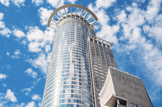 View of a skyscraper in Frankfurt downtown Germany