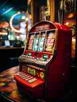 Free photo view of slot machine at a casino