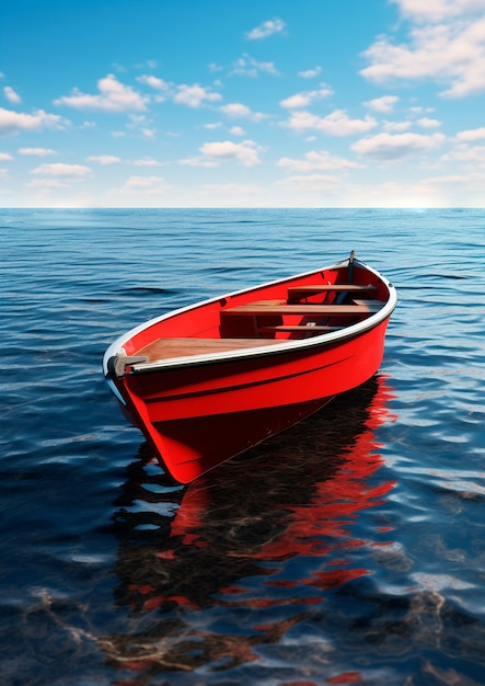 Free photo view of small boat