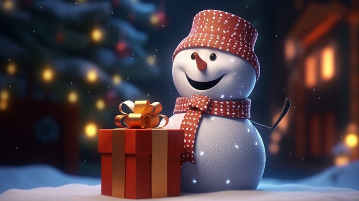Free Photo view of snowman for christmas celebrations