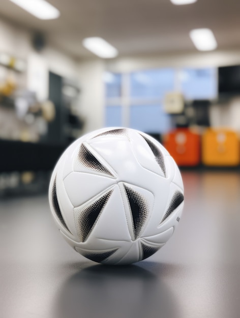 Вид на футбольный мяч