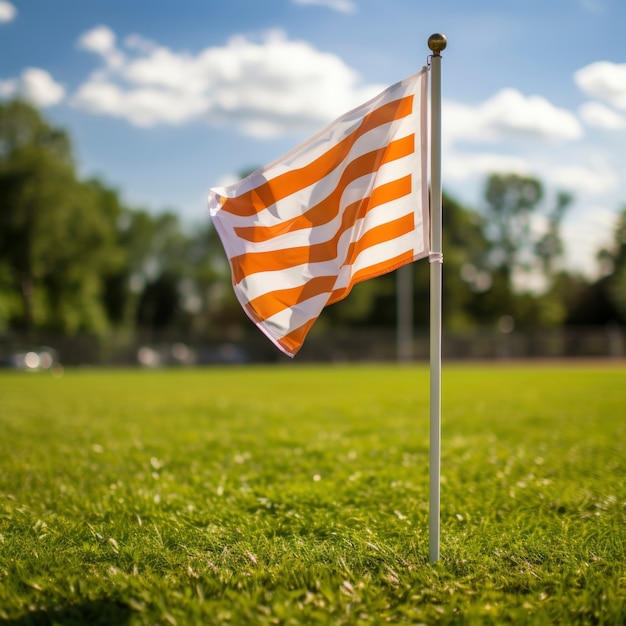 Free photo view of soccer flag on the field