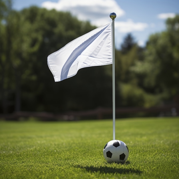 Foto gratuita vista della bandiera di calcio sul campo