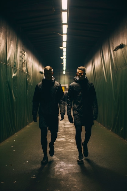 View of soccer players before the match