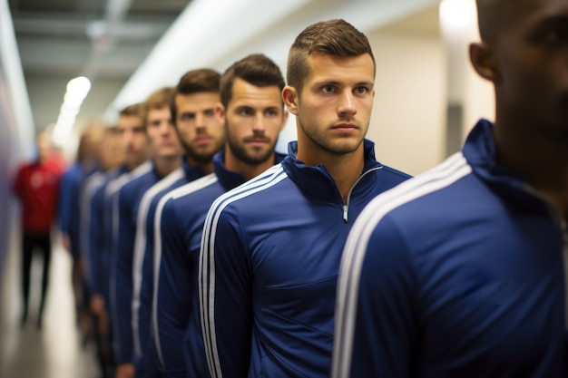 Free photo view of soccer players before the show