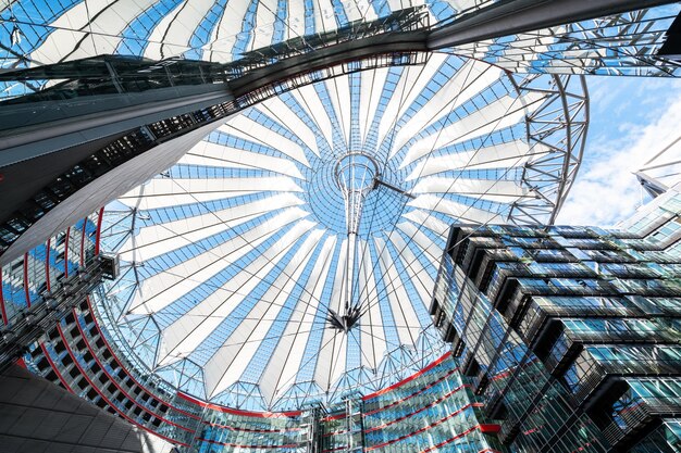 View of the Sony Center interior in Berlin Germany