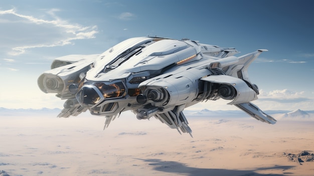 Free photo view of spaceship from the future