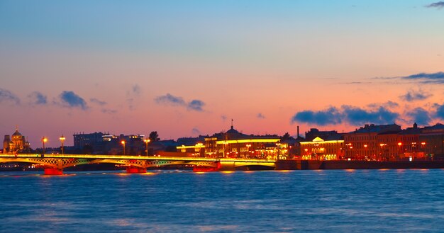 View of St. Petersburg  in sunset
