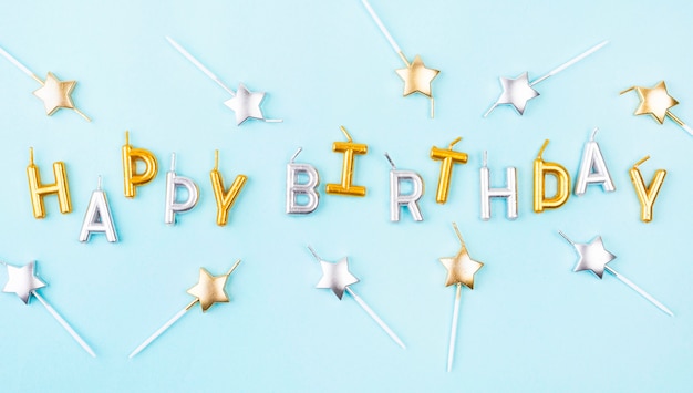 Free photo above view star shaped birthday candles