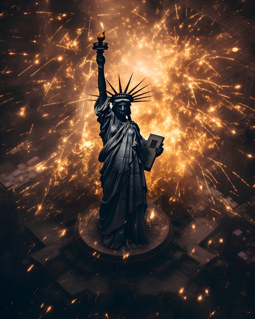 ニューヨーク市の自由の像の景色