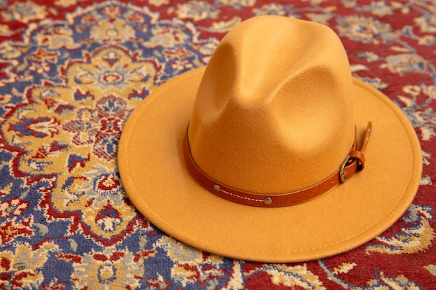 Free photo view of stylish fedora hat