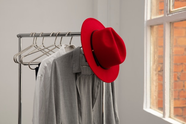 Free photo view of stylish fedora hat