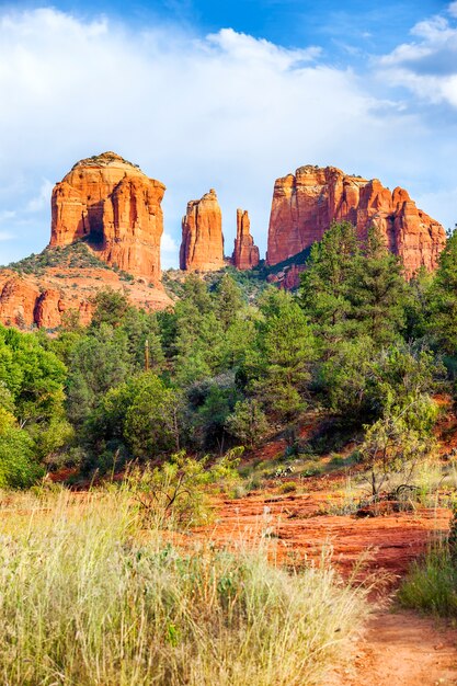 View of sunset at cathedral rock sedona