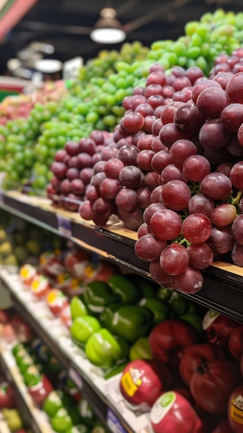 Free photo view of sweet and delicious red grapes