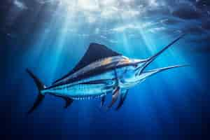 Free photo view of swordfish