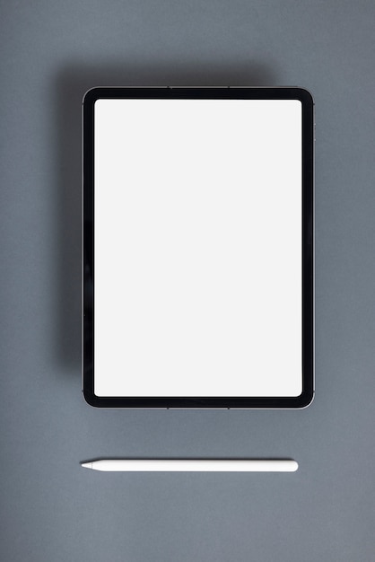 Free Photo above view tablet with minimal display