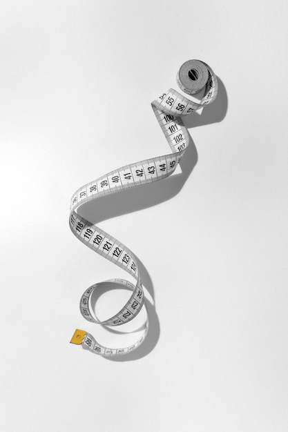 View of tape measurement with centimeters as units of length